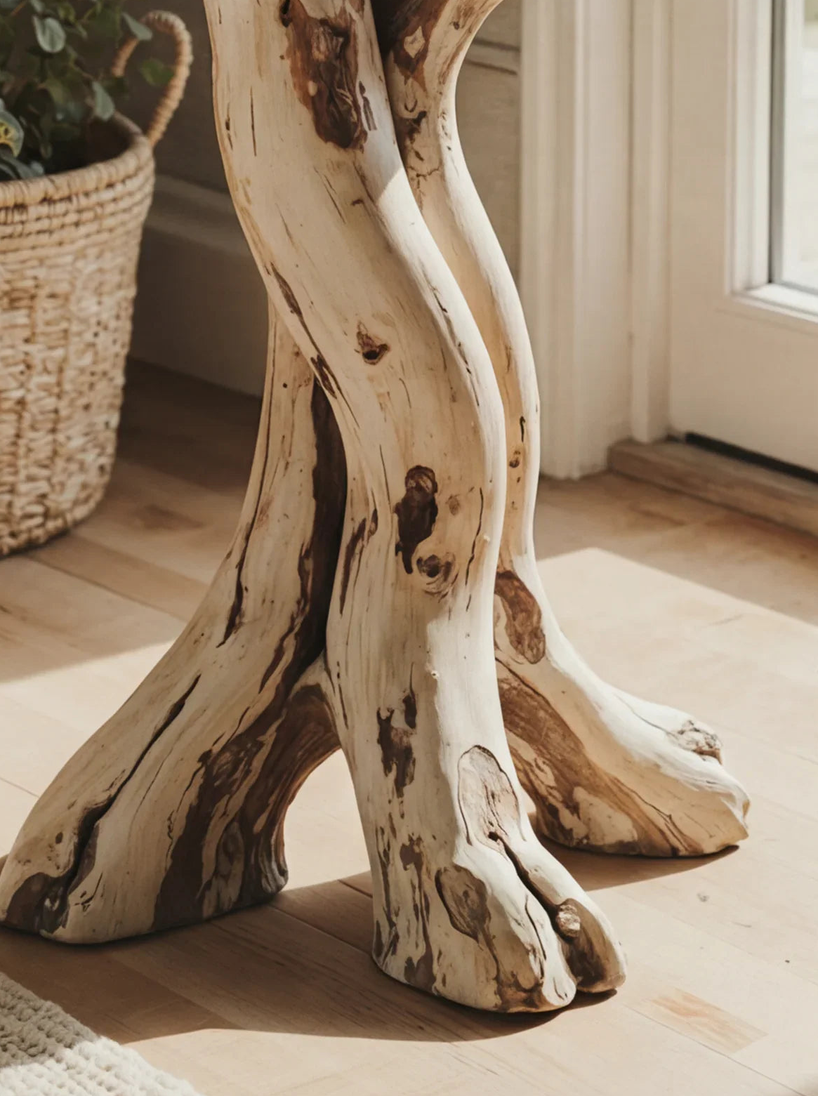 Tafelpoten van massief hout met natuurlijke houtnerf en duurzame afwerking