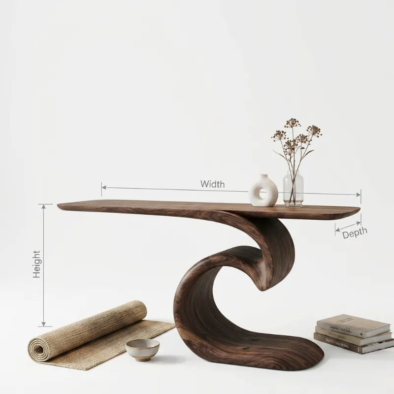 Vloeiende Massief Houten Consoletafel - Elegante Sidetable Hal