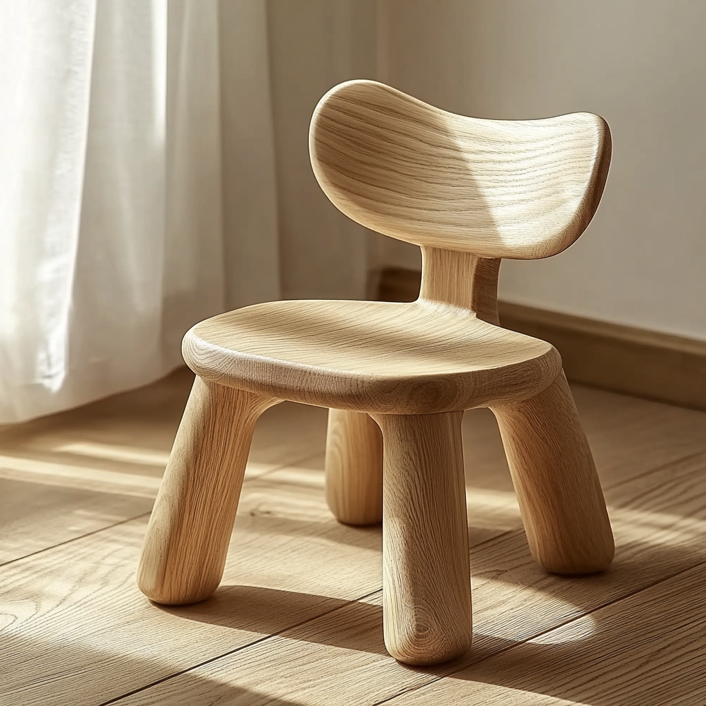 Houten zitstoel met gezellige landelijke stijl