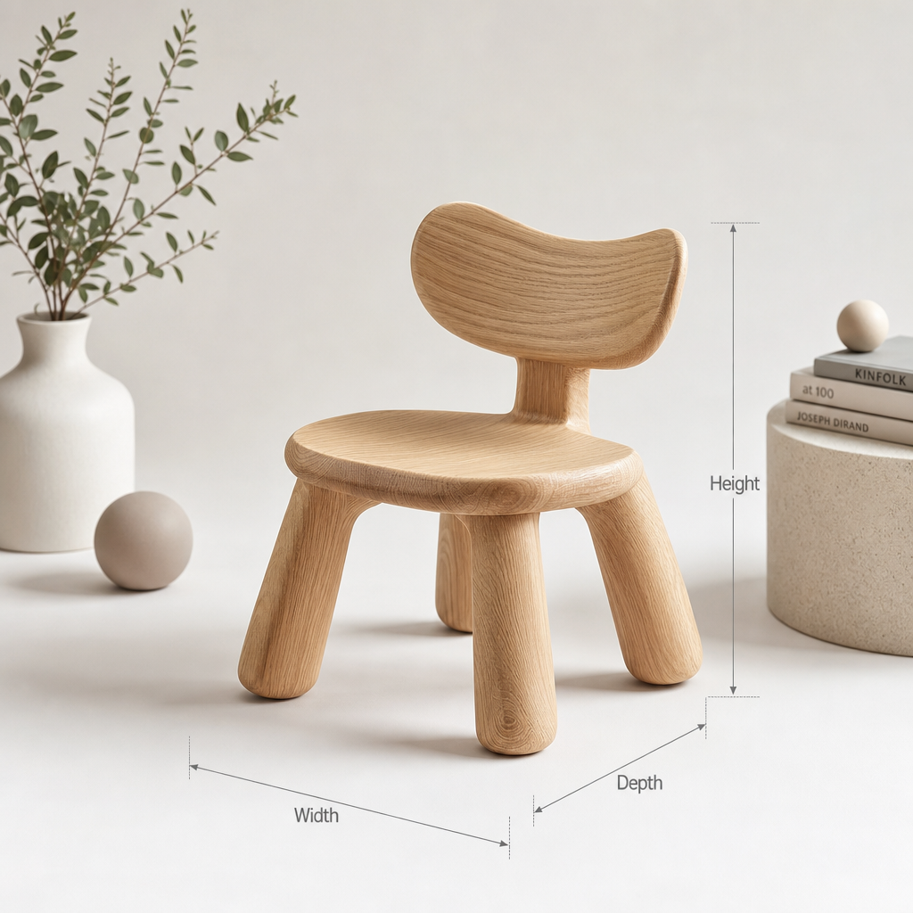 Landelijke massief houten accentstoel in een stijlvolle hal