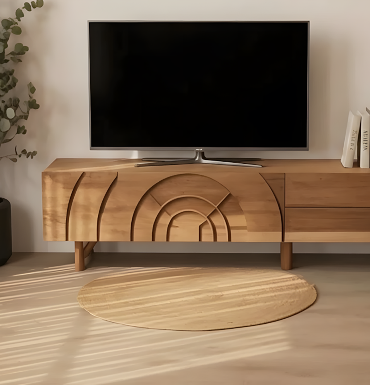 Gesneden TV-Meubel Bogenmotief - Massief Hout Mediameubel