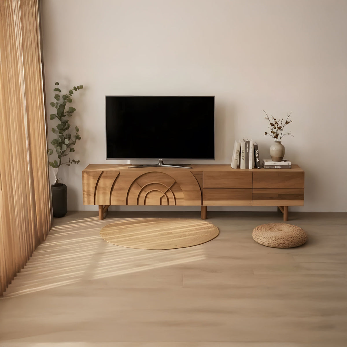 Gesneden TV-Meubel Bogenmotief - Massief Hout Mediameubel