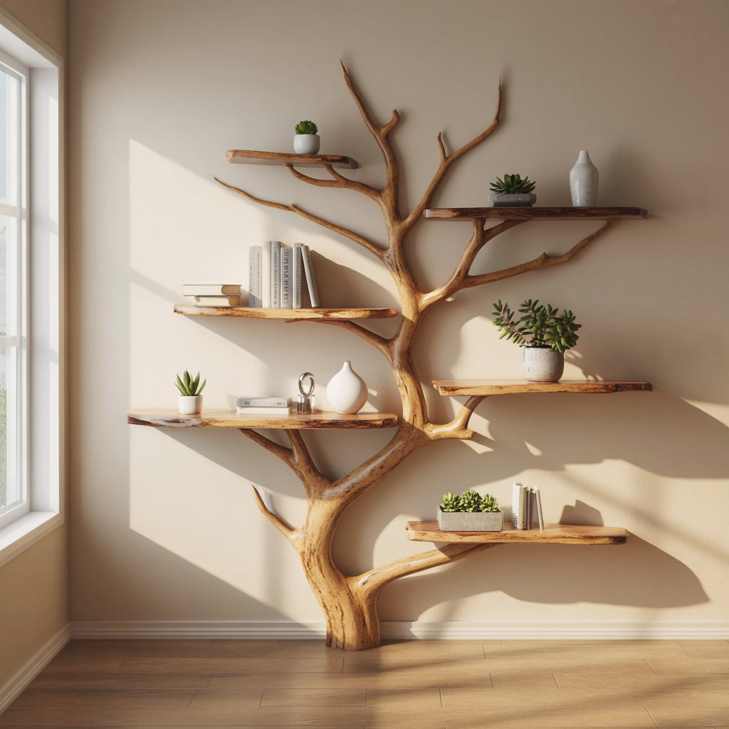 Boomvormige wandplank voor kinderkamer of woonkamer