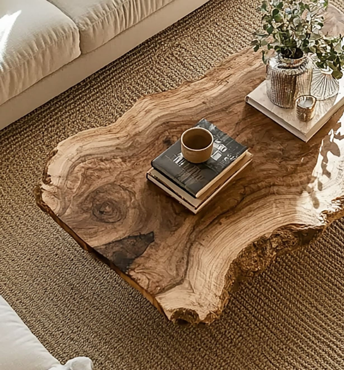 Vrije Vorm Boomrand Salontafel - Massief Hout Woonkamer