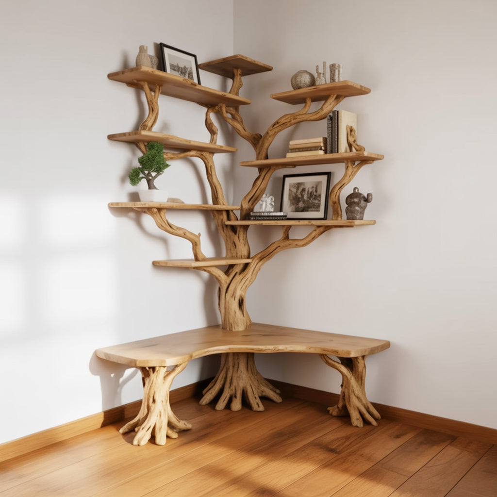Boomrand boomvormige hoekboekenplank van massief hout