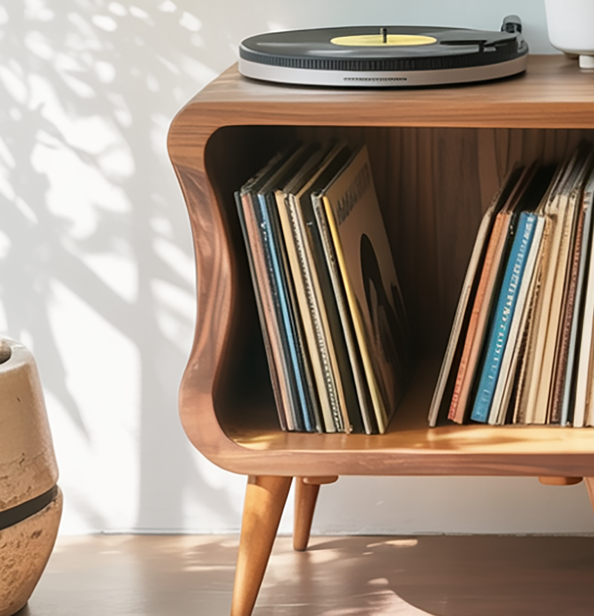 Mid-century modern platenspeler meubel voor interieurdecoratie