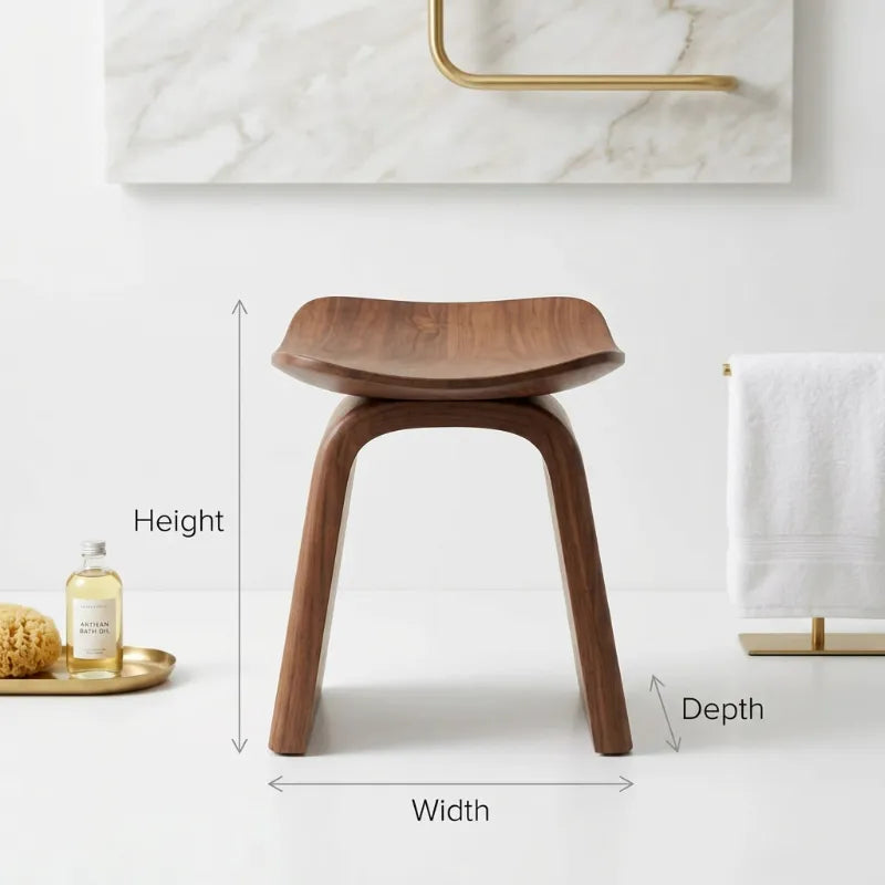 Mid-Century Houten Douchebank - Massief Hout Badkamer