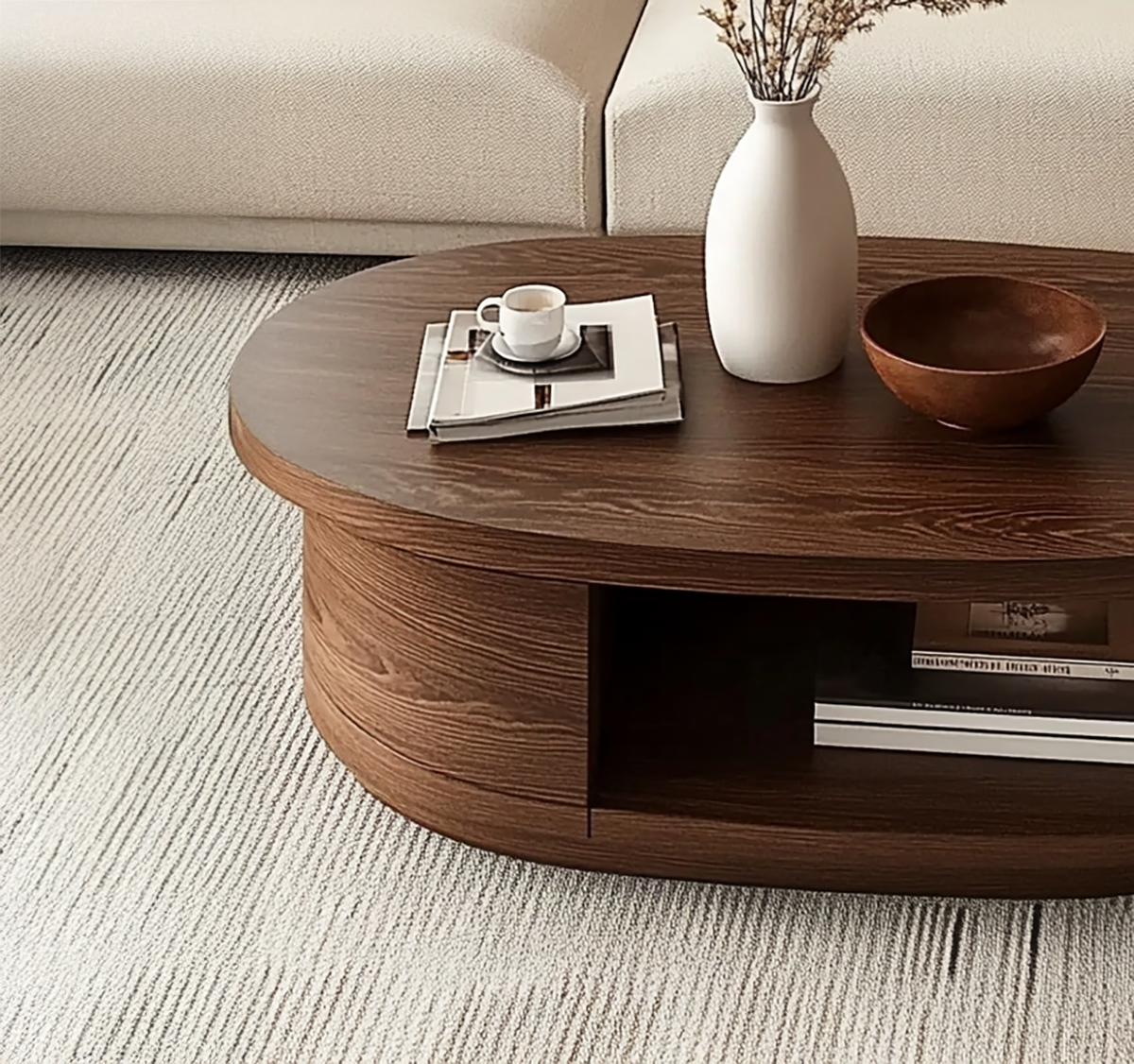 Massief houten salontafel voor de woonkamer in moderne stijl