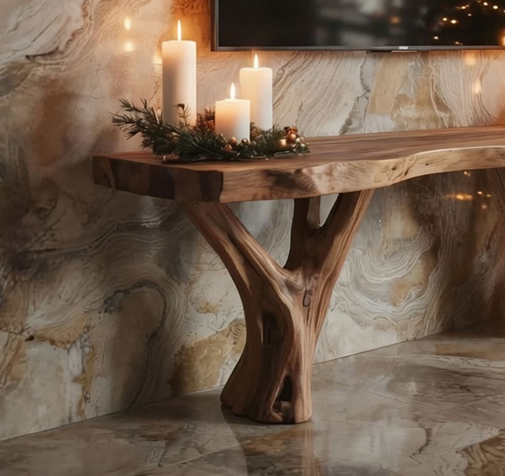 Eigentijds massief houten tv-meubel met strak design