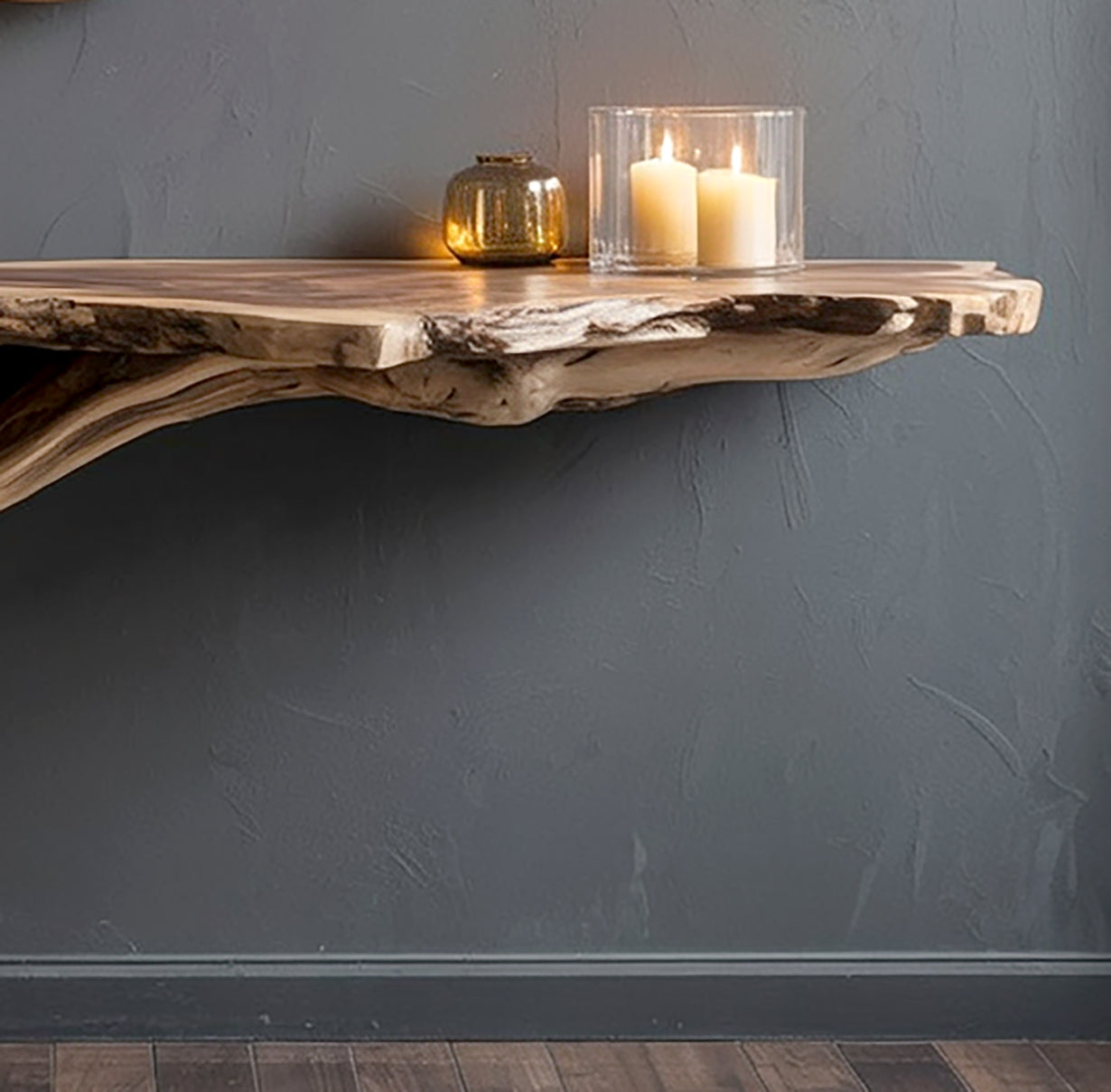 Handgemaakte Massief Houten Natuurlijke Sidetable – Sculpturale Haltafel voor Entree