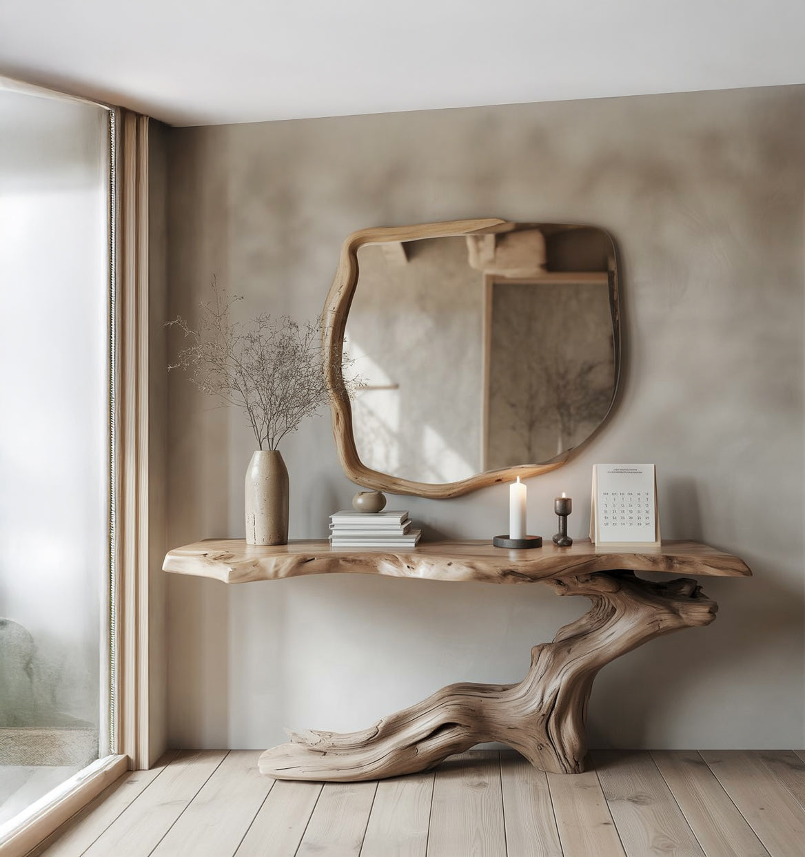 Handgemaakte Rustieke Sidetable van Massief Hout – Entreetafel