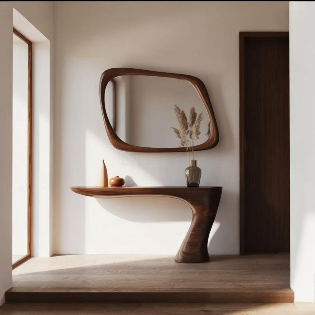 Natuurlijke Massief Houten Sidetable – Handgemaakte Rustieke Entreetafel