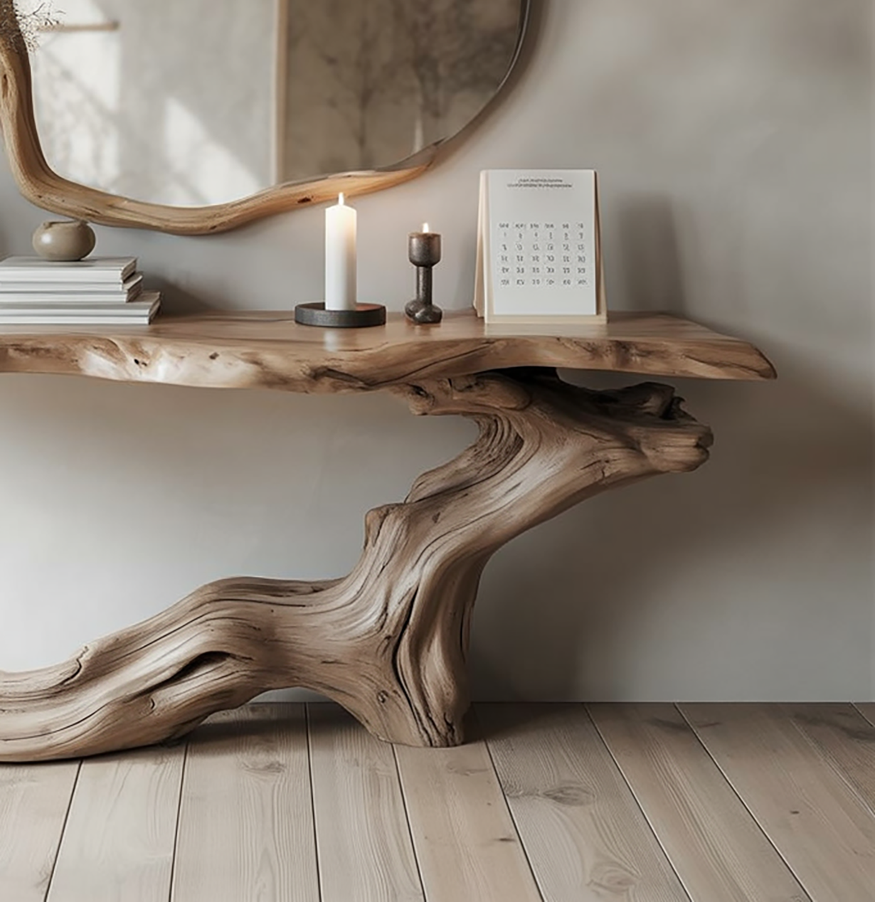 Handgemaakte Rustieke Sidetable van Massief Hout – Entreetafel