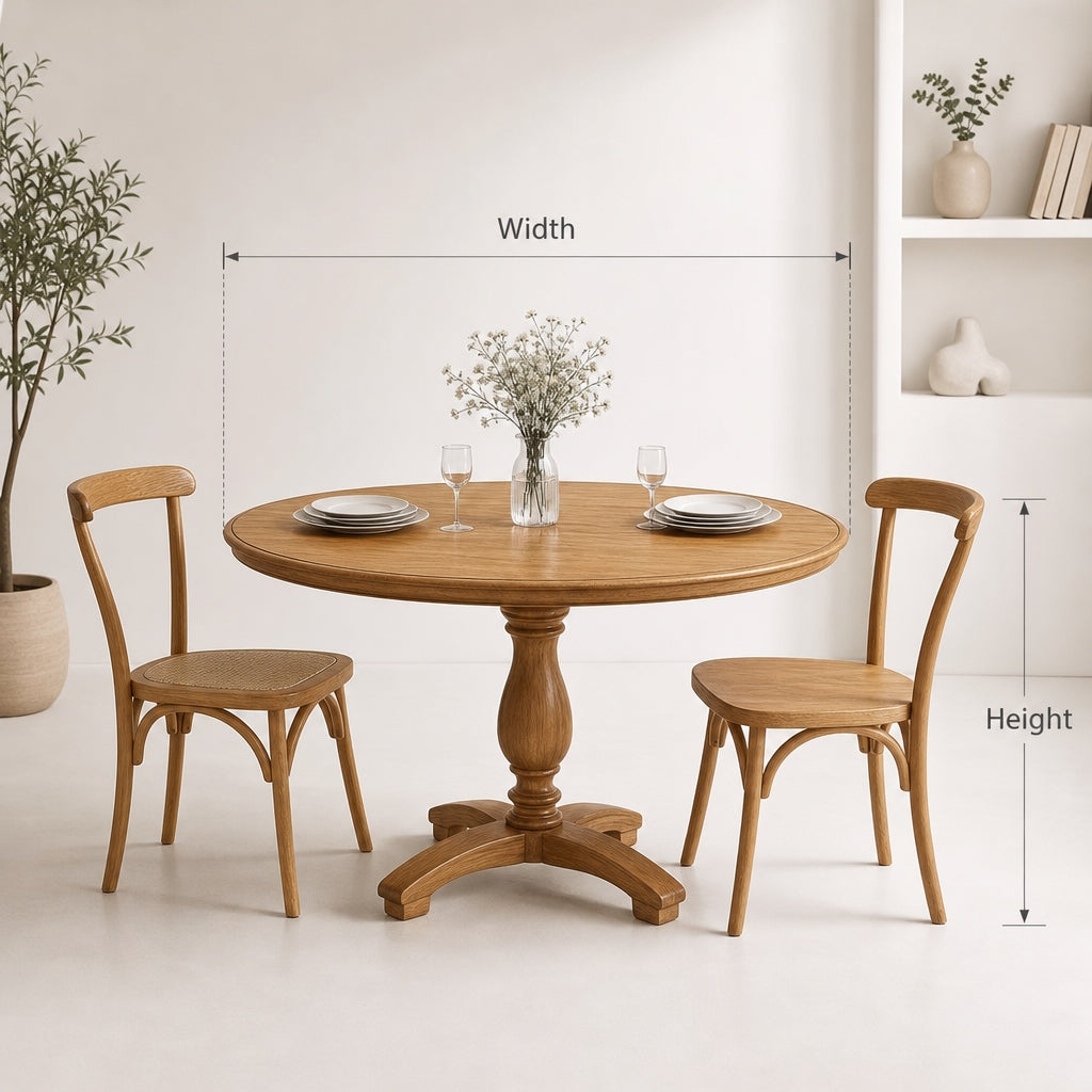 Natuurhouten Ronde Eettafel - Organisch Modern Massief Hout