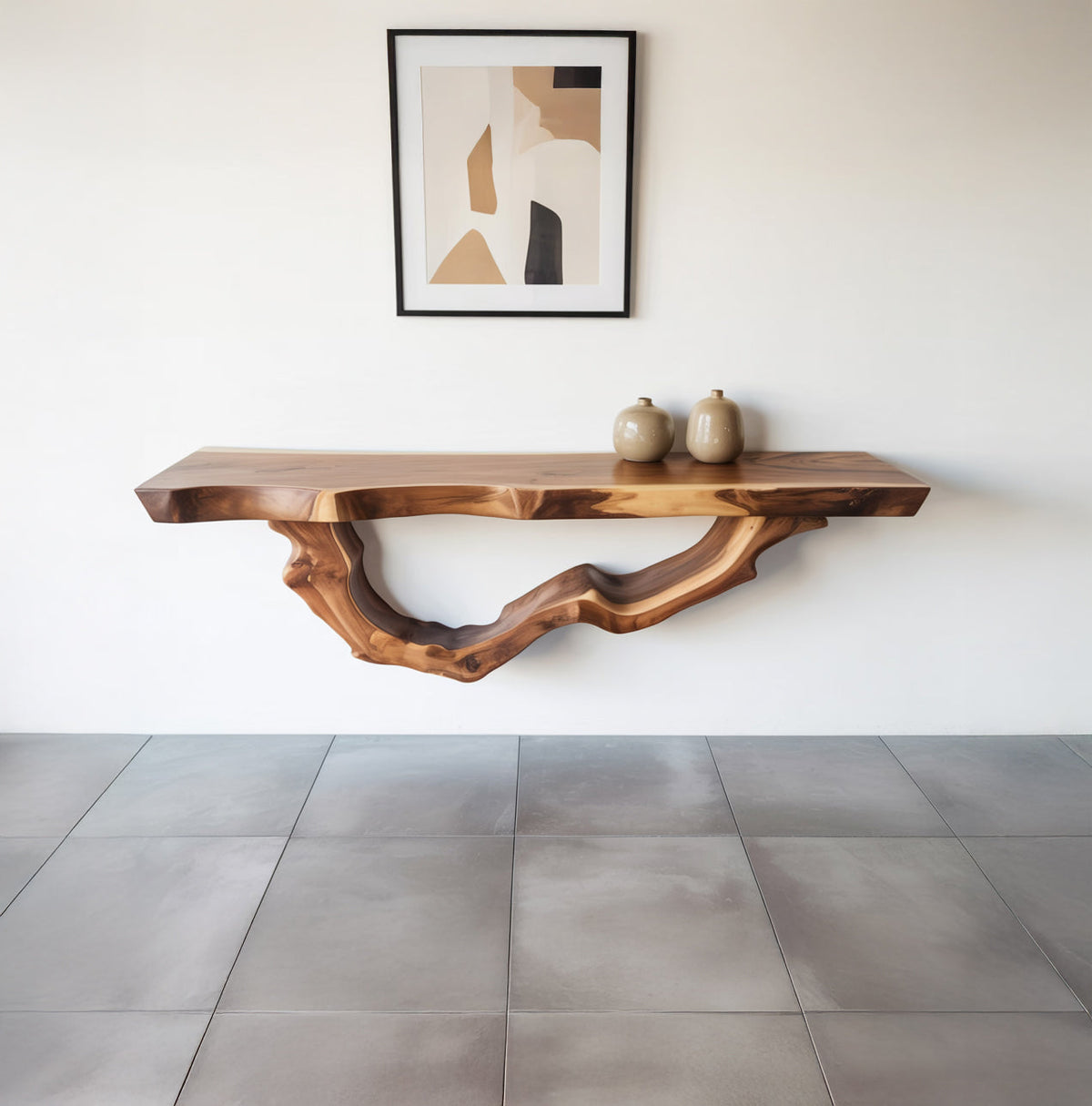 Organische zwevende boomrand plank van massief hout
