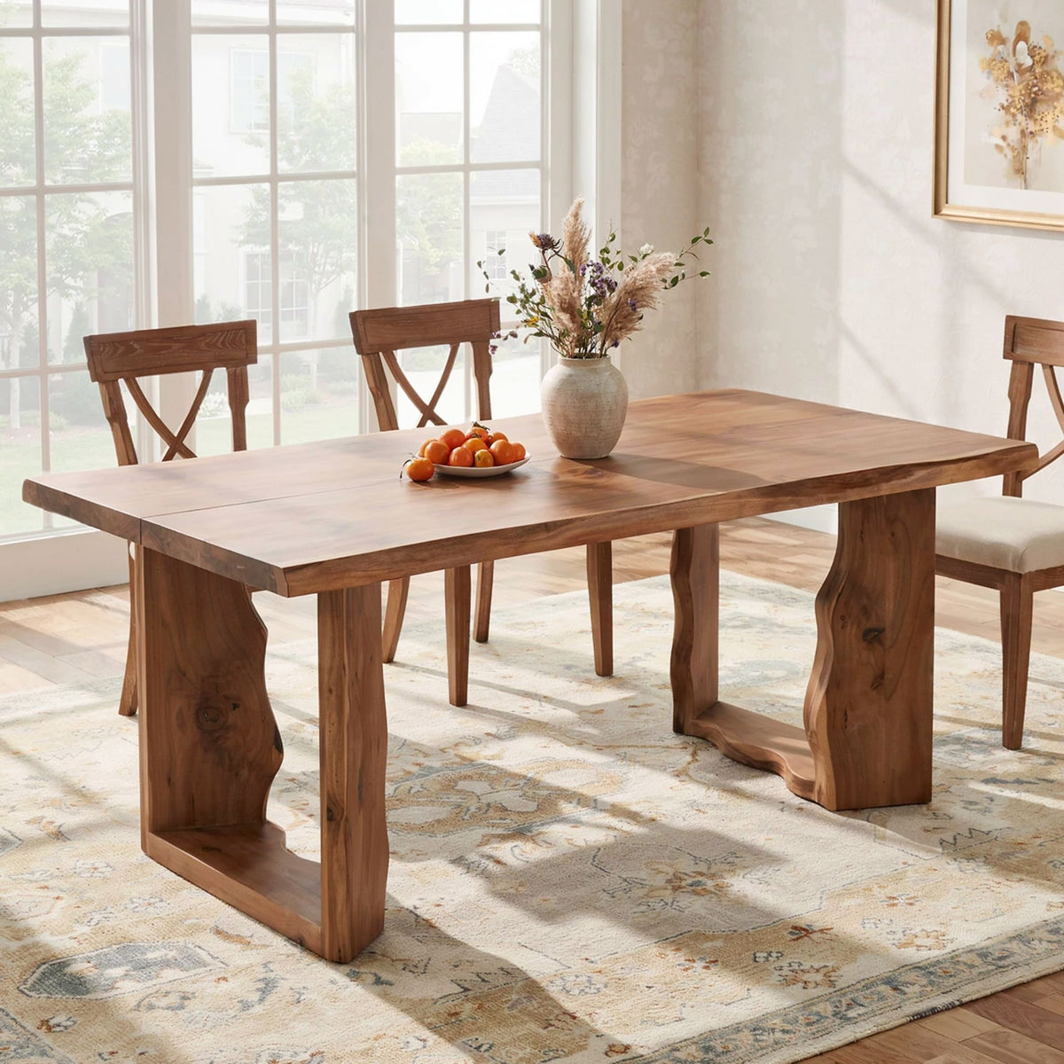 Boomrand eettafel van massief hout met artistiek vakmanschap voor elegante eetkamers