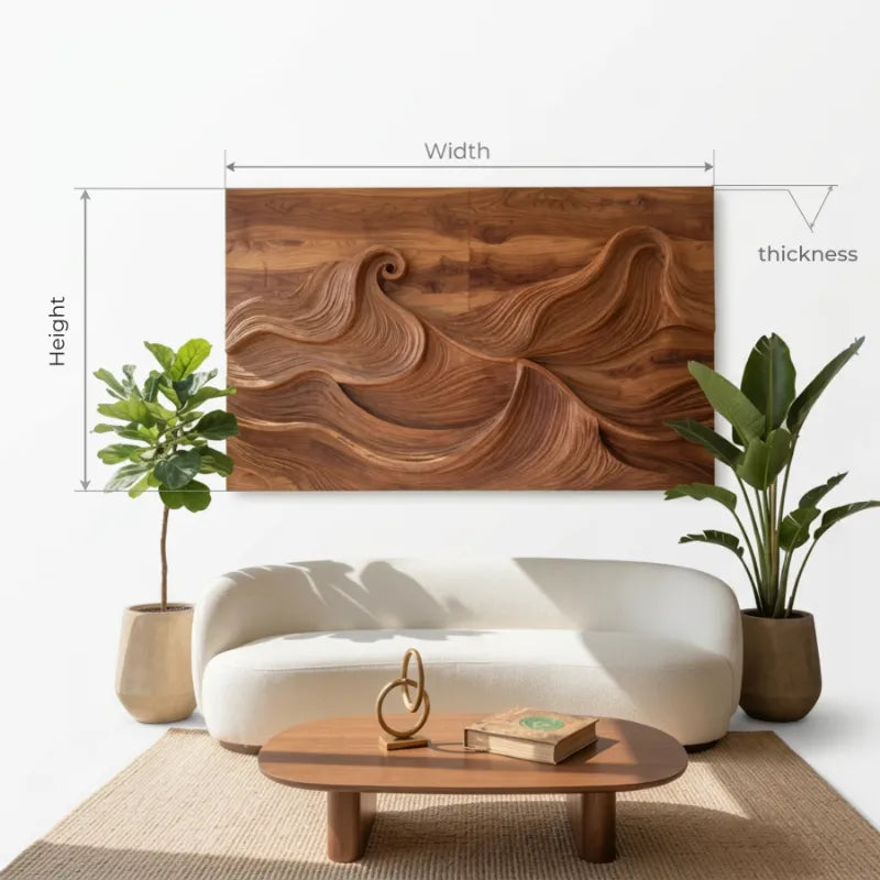 Organisch Moderne Golf Wandkunst - Massief Hout Paneel