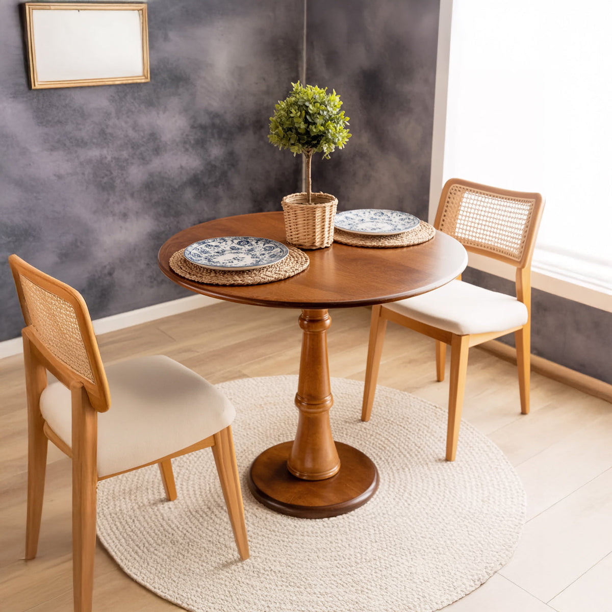 Massief houten familie-eettafel voor keuken of eetkamer