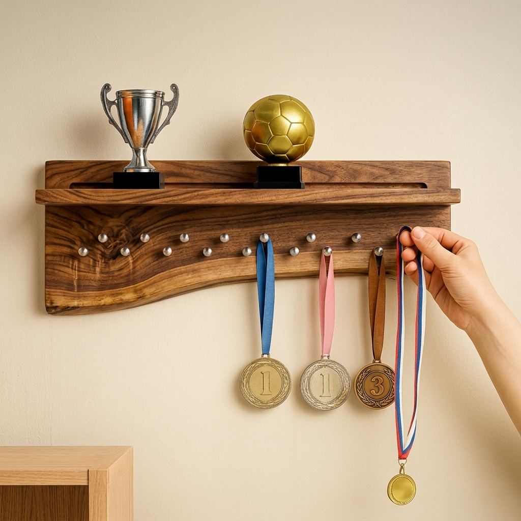 Handgemaakte sport wandplank voor medailles en trofeeën