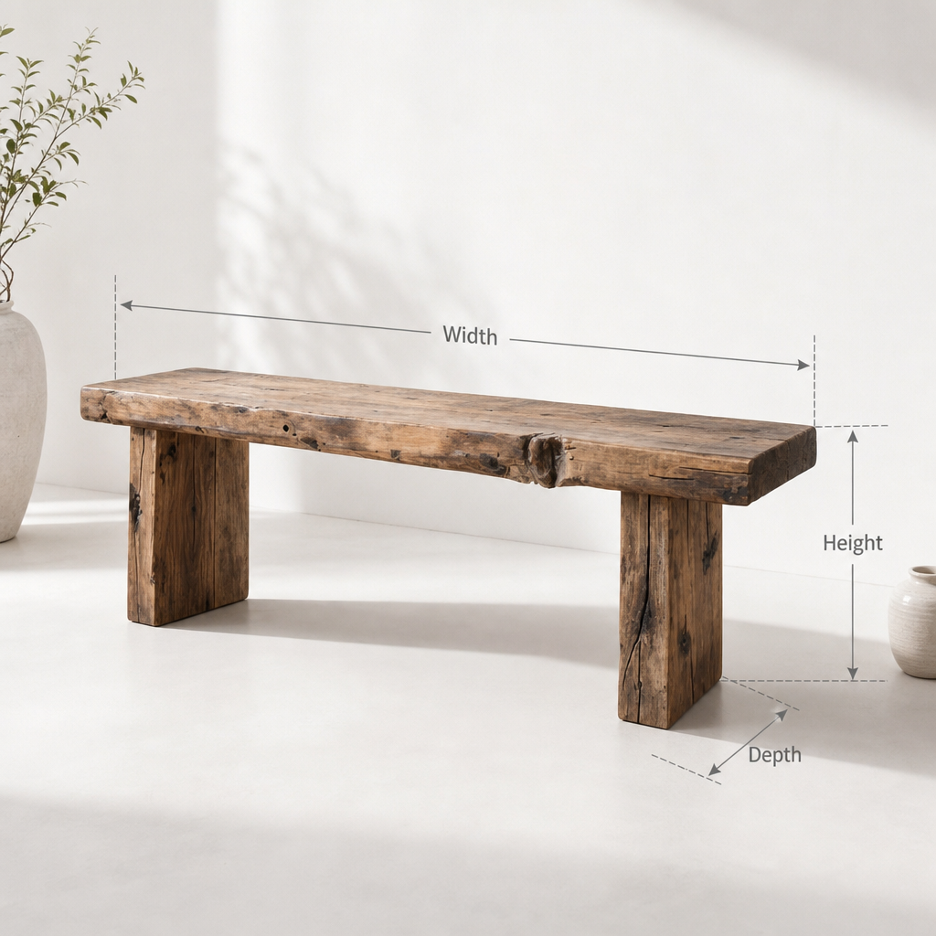 Rustieke Consoletafel - Massief Houten Sidetable Landelijke Stijl