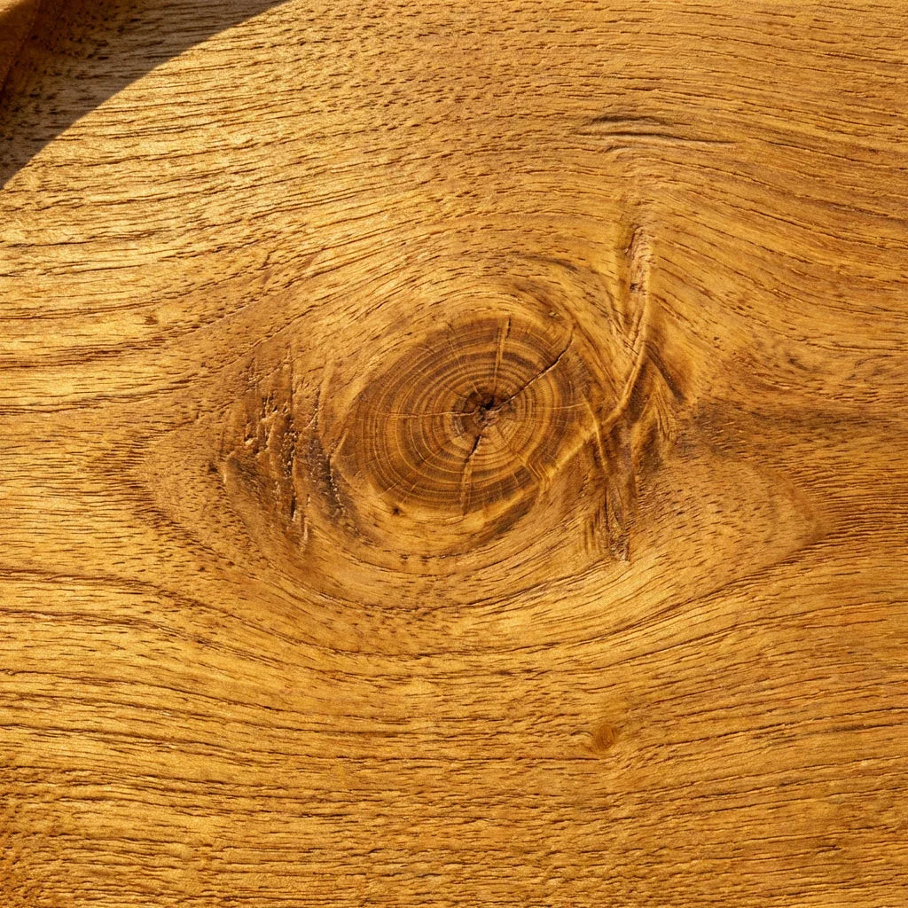 Sculpturale massief houten paddenstoel zwevende wandplank met lamellen