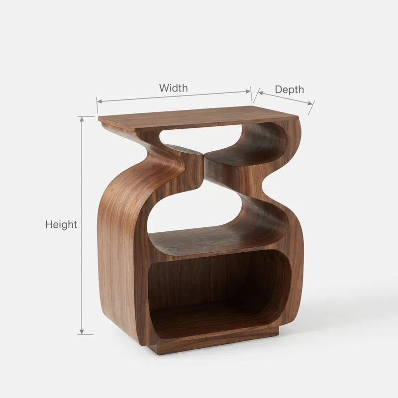 S-Boog Platenspeler Meubel - Vinyl Console Massief Hout