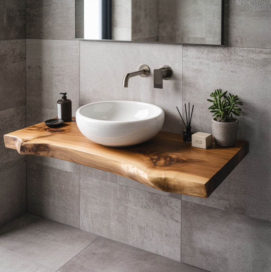 Sterke houten zitbank voor thuis met minimalistisch ontwerp