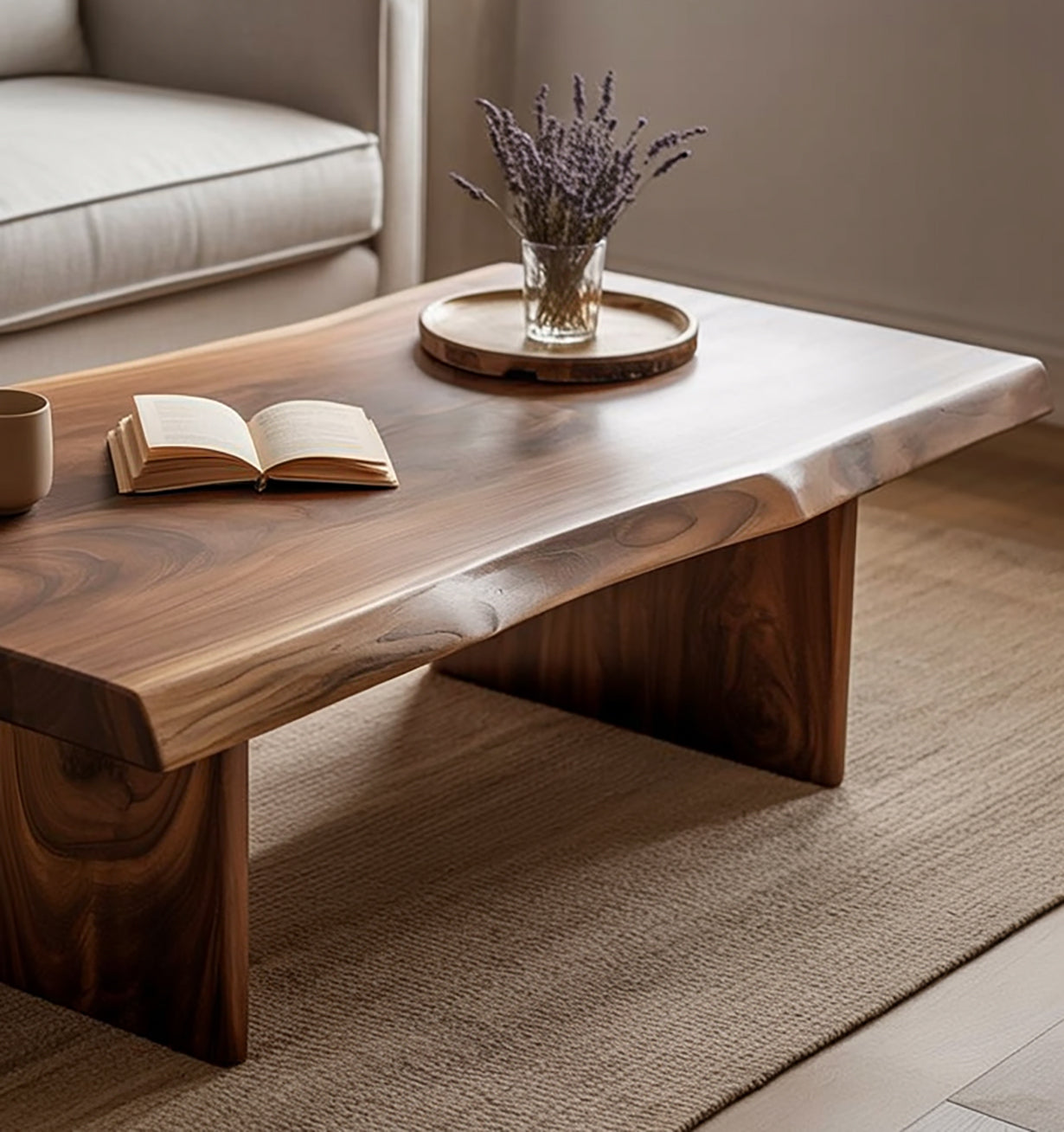 Handgemaakte Rustieke Salontafel van Massief Hout – Heavy Duty