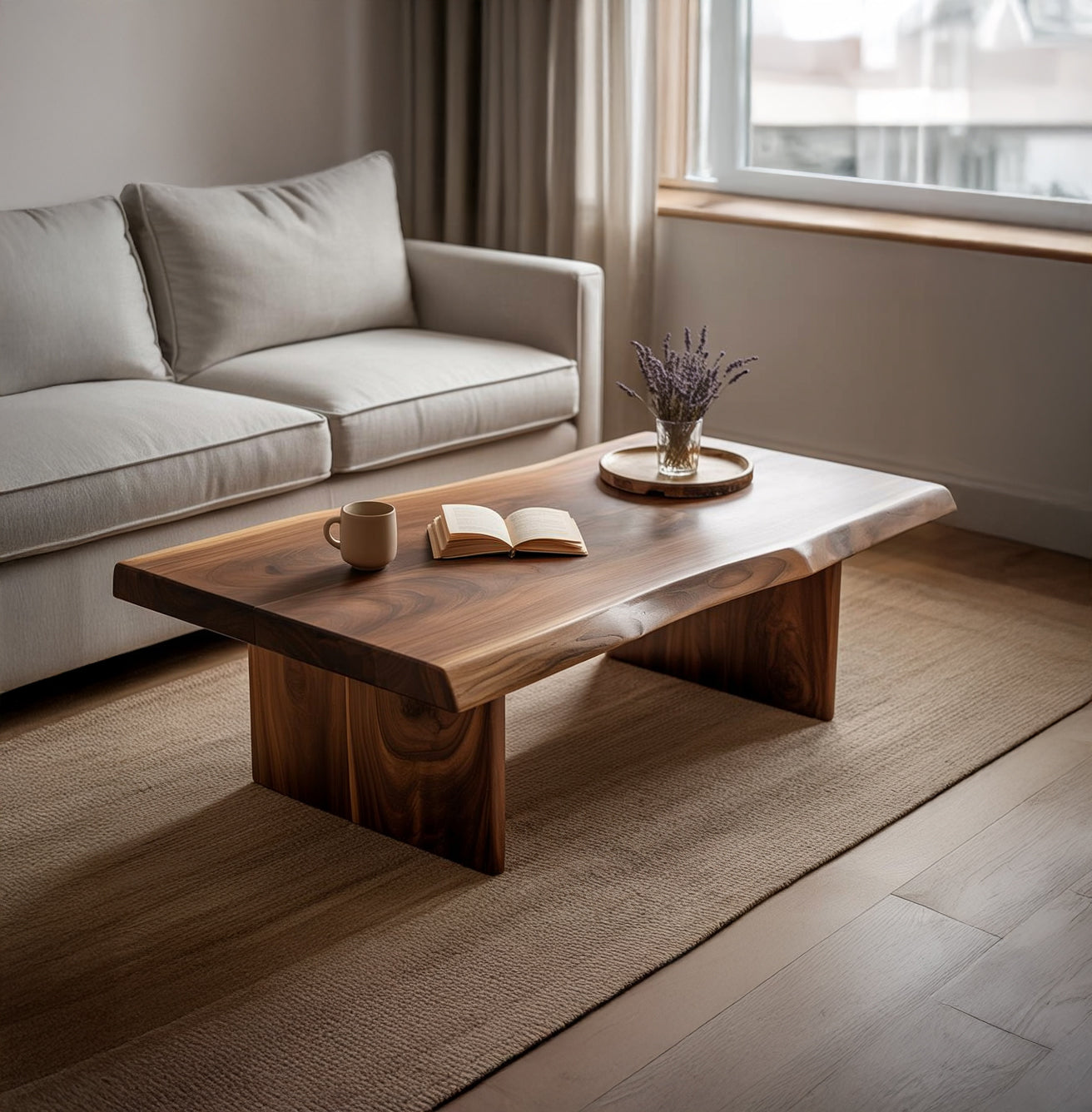 Handgemaakte Rustieke Salontafel van Massief Hout – Heavy Duty