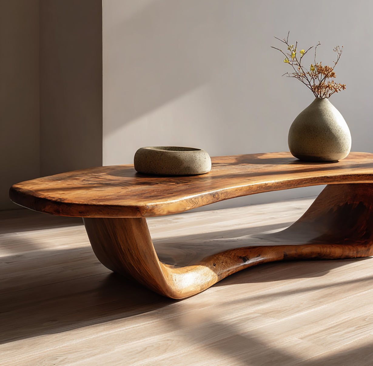 Massief Houten Live Edge Salontafel – Moderne Handgemaakte Tafel