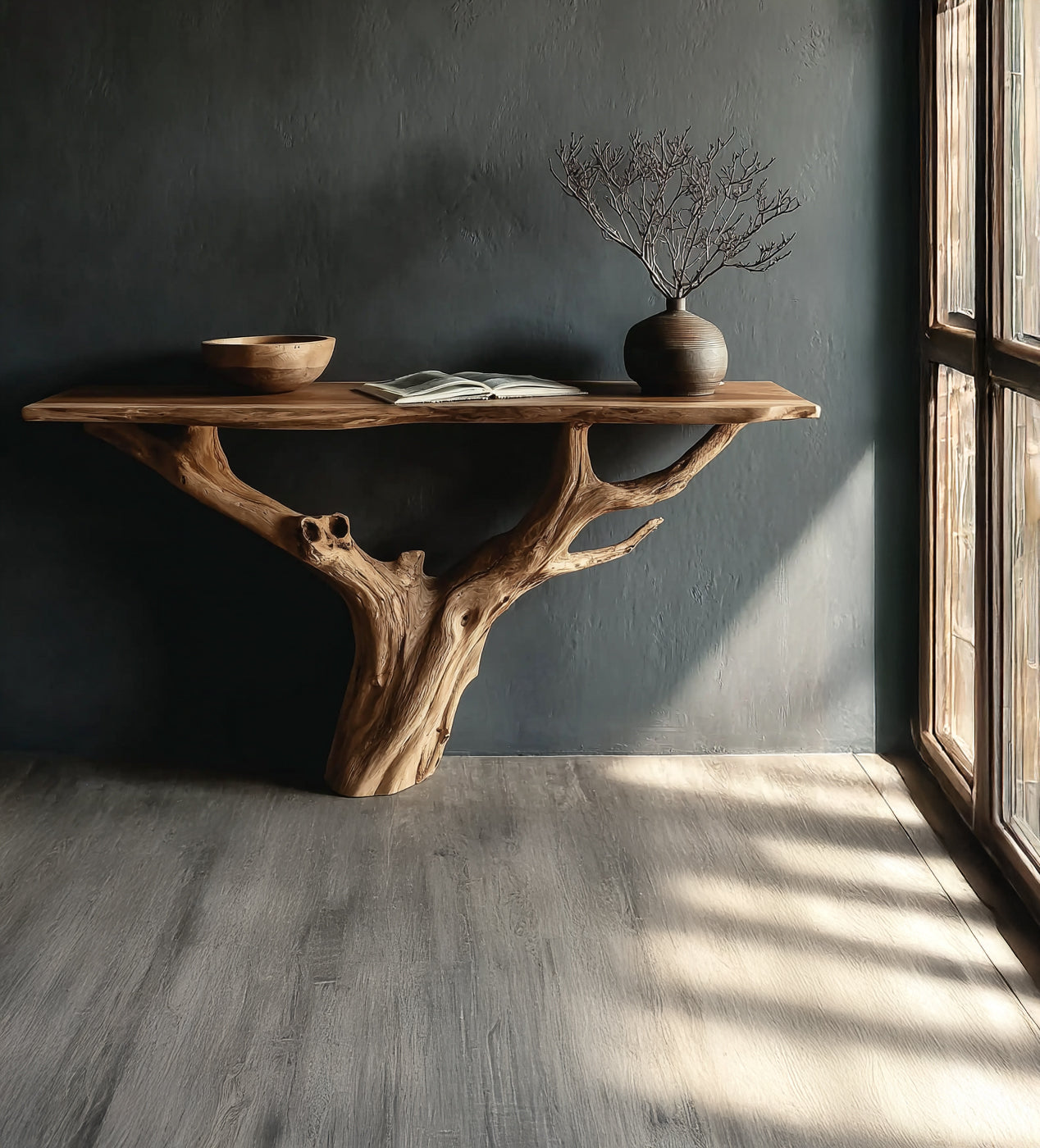 Handcrafted Entryway Console Table – Handmade Live Edge Hallway Furniture