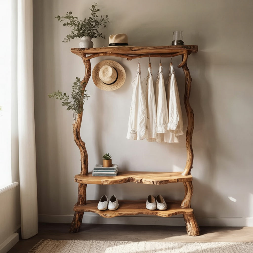 Kapstok van Boomtakken – Driftwood Massief Hout Wandrek