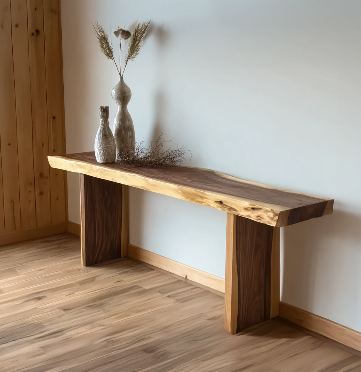 Handgemaakte Console Tafel van Gerecycled Hout – Landelijk Rustiek