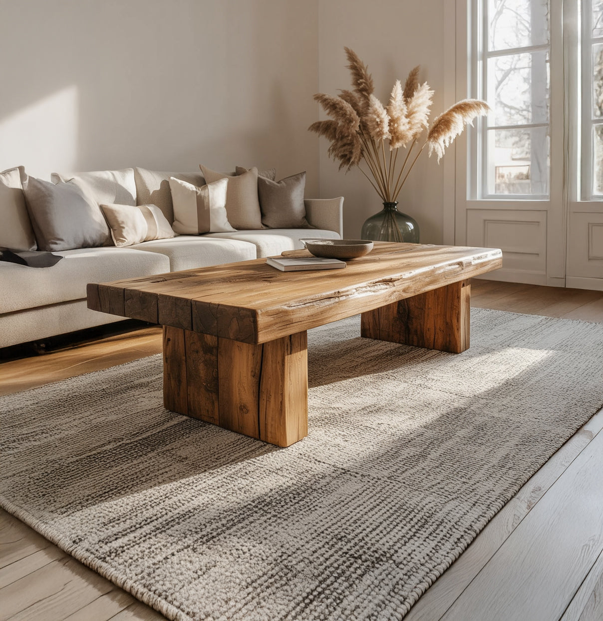 Salontafel van Massief Hout met Live Edge – Rustieke Farmhouse