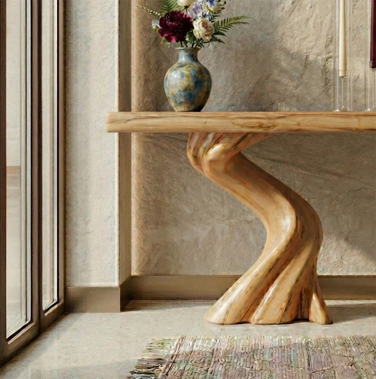 Live Edge Consoletafel van Massief Hout – Rustieke Haltafel