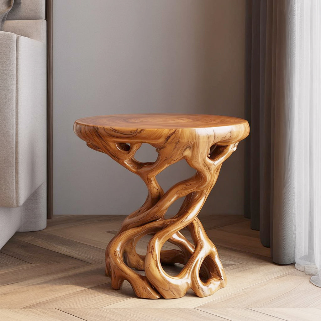 Organic Wood Root End Table – Handcrafted Sculptural Side Table