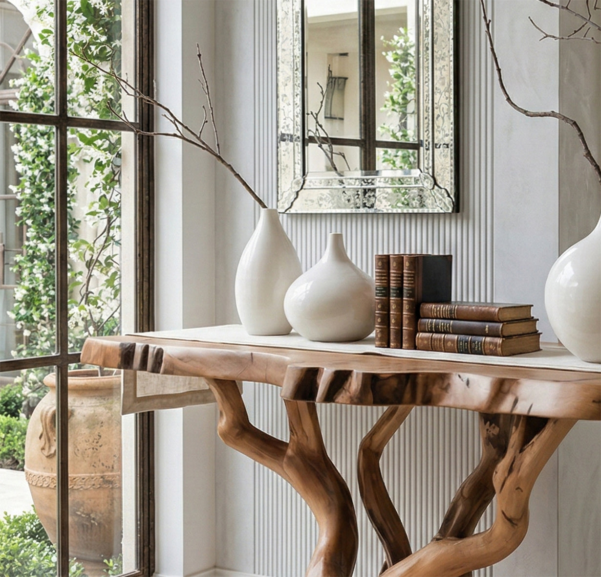 Live Edge Consoletafel van Massief Hout – Handgemaakt Design