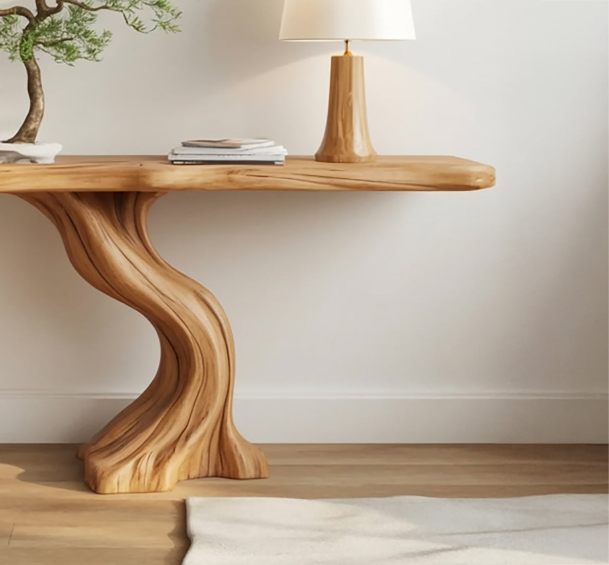 Massief Houten Consoletafel Live Edge – Smalle Haltafel Design