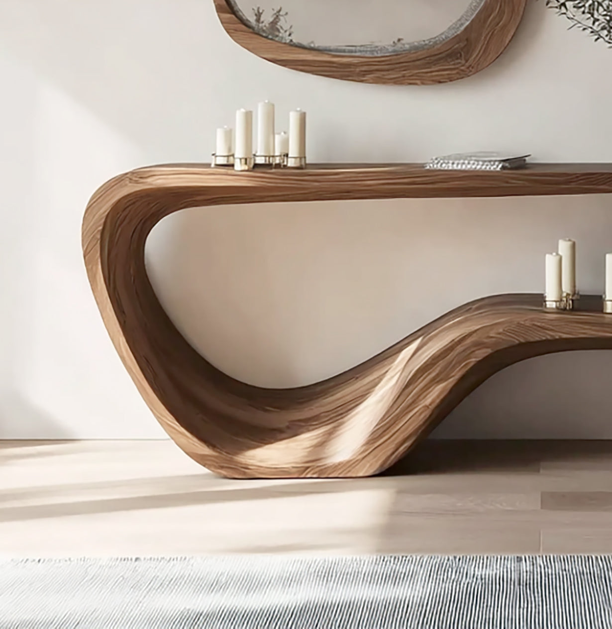 Handgemaakte Live Edge Consoletafel – Massief Houten Haltafel