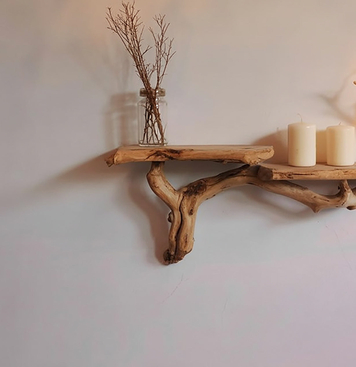 Live Edge Zwevende Wandplanken – Handgemaakt Massief Hout Decor