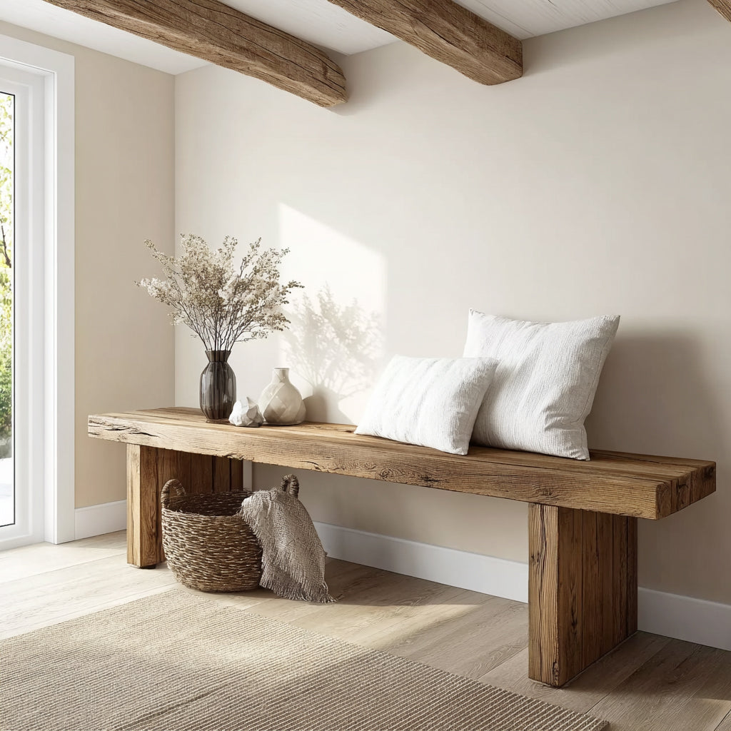 Rustic Console Table – Farmhouse Solid Wood Entryway Table