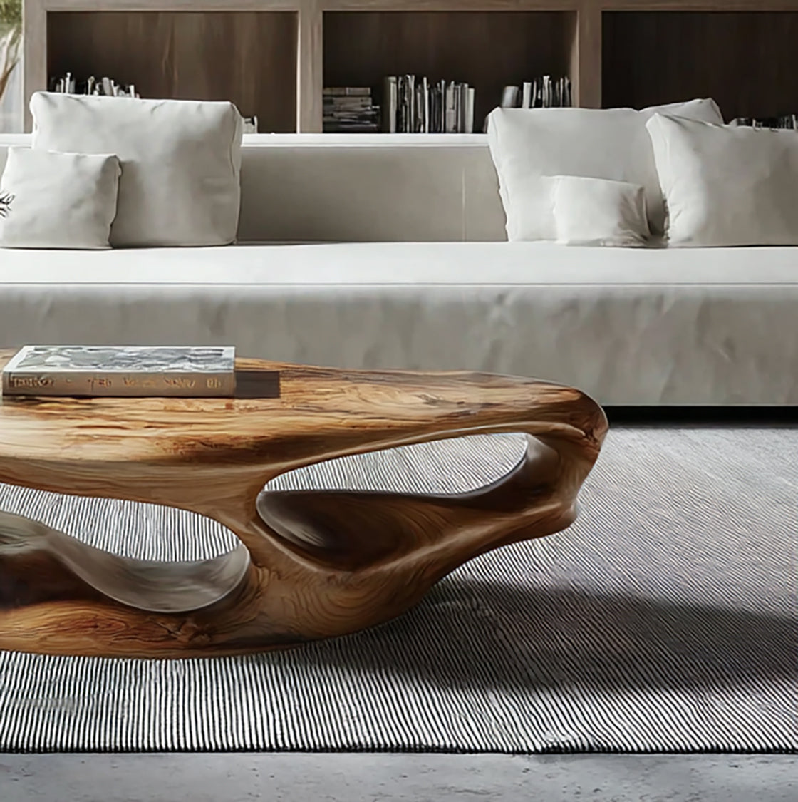 Rustieke Lage Salontafel met Live Edge – Gerecycled Boerderijhout