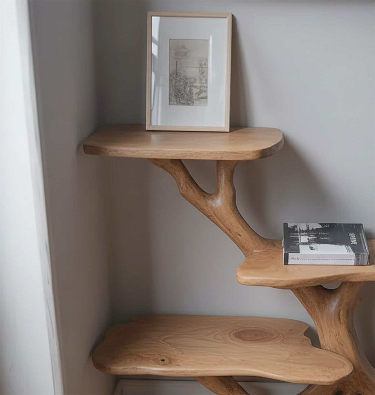 Drijfhout Nachtkastje – Boomtak Bedside Boekenplank Rustiek