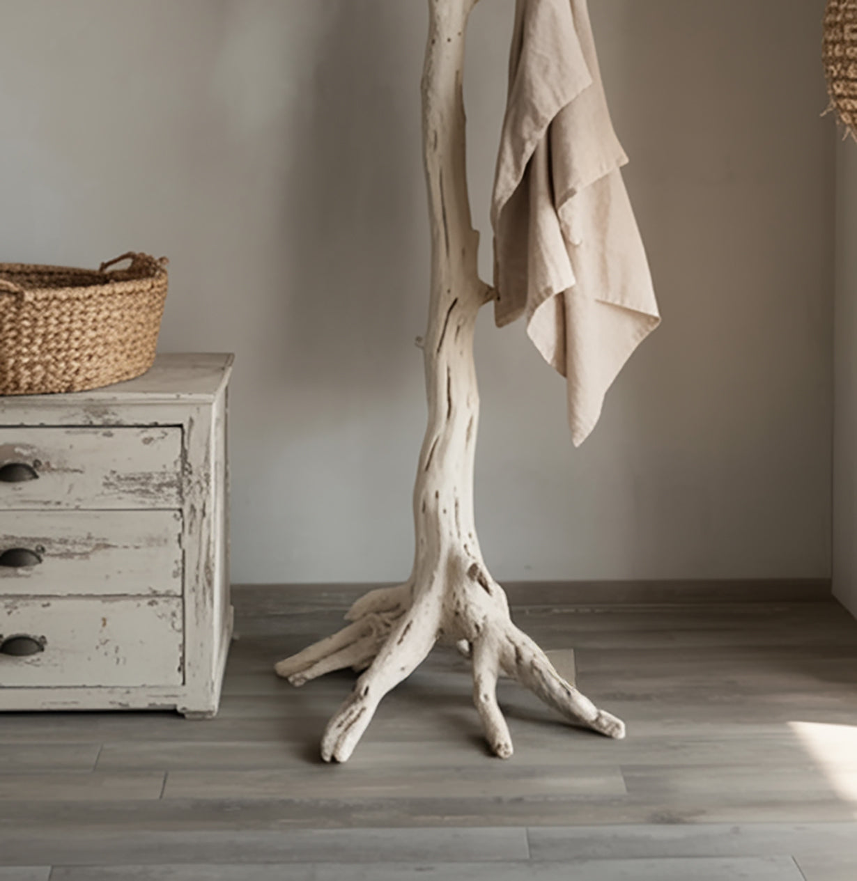 Handmade Wooden Tree Coat Rack – Rustic Solid Wood Hall Tree, Eco-Friendly Entryway Organizer