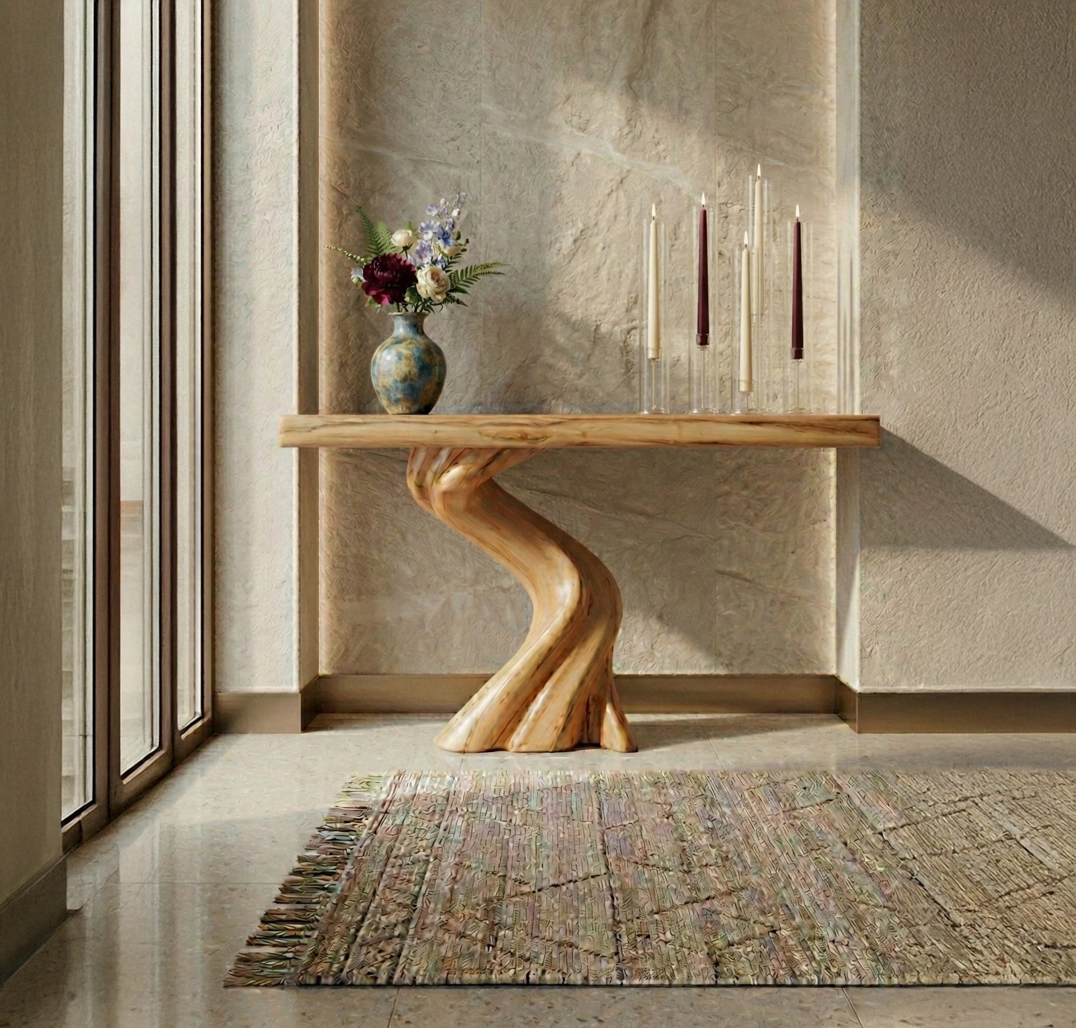 Live Edge Consoletafel van Massief Hout – Rustieke Haltafel