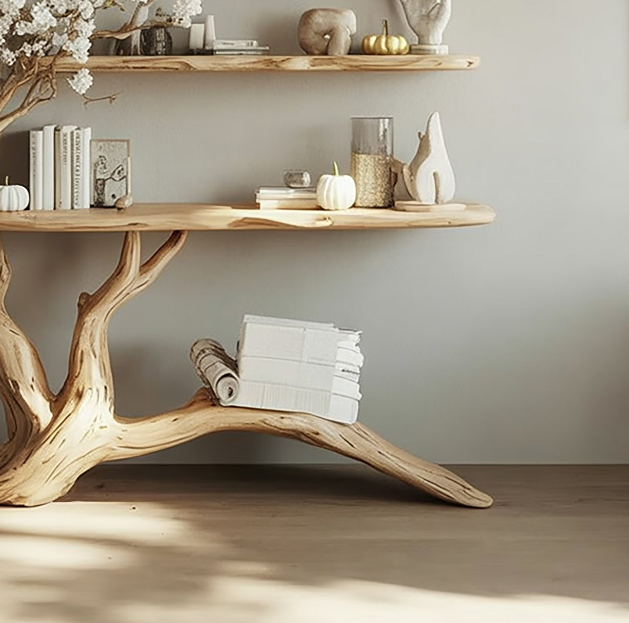 Houten Console Tafel & Kaptafel voor Woonkamer – Farmhouse Stijl