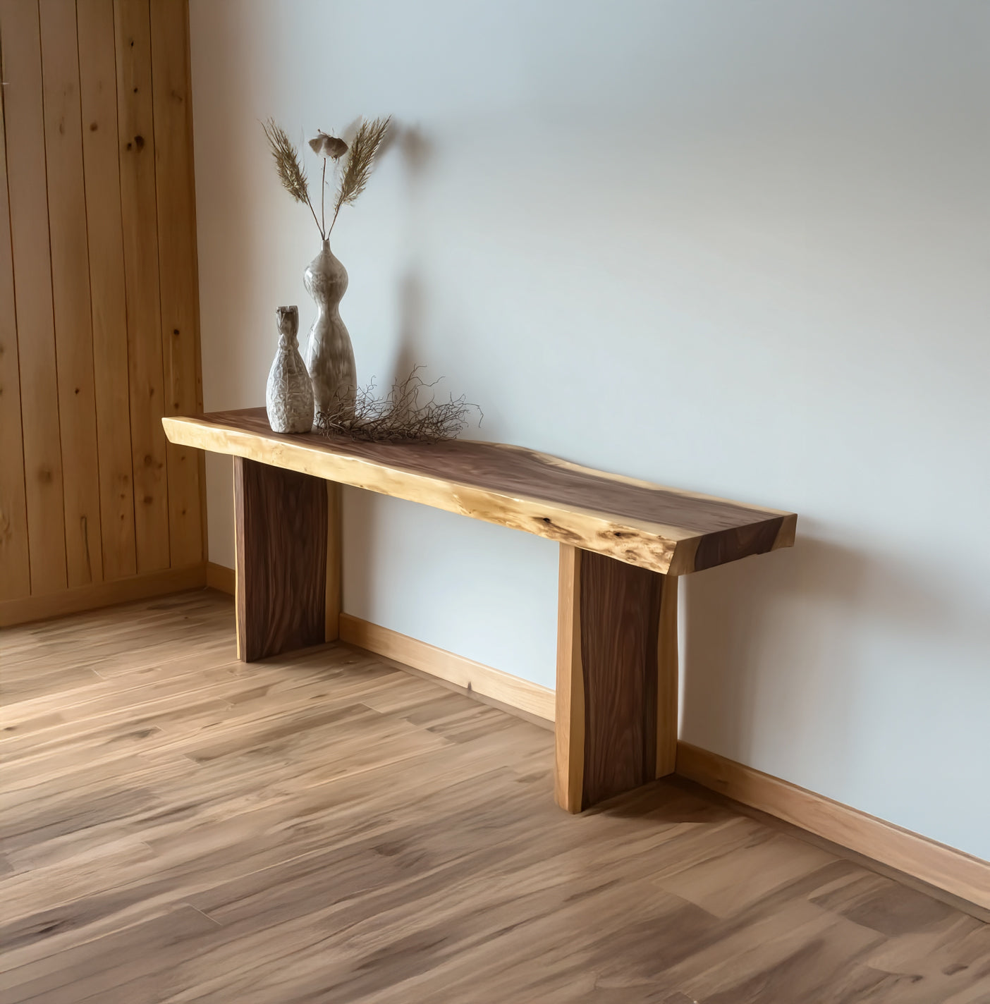 Handgemaakte Console Tafel van Gerecycled Hout – Landelijk Rustiek
