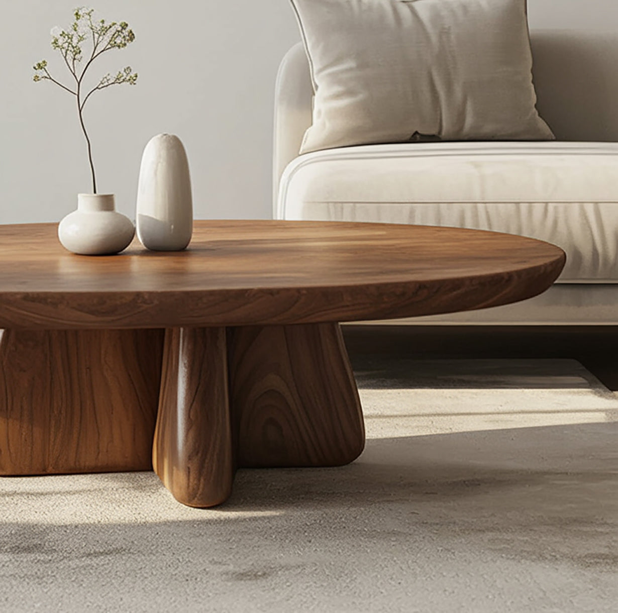 Massief Houten Organische Salontafel Met Live Edge Voor Woonkamer