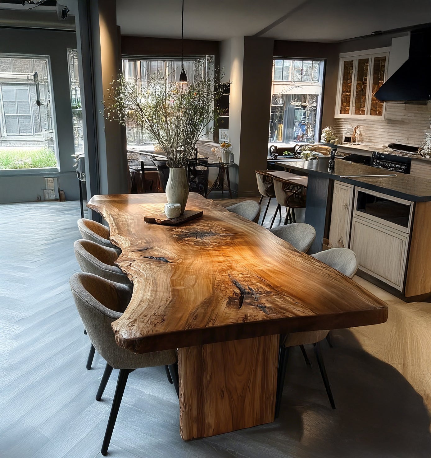 Handmade Live Edge Walnut Dining Table – Custom Solid Wood Farmhouse Furniture