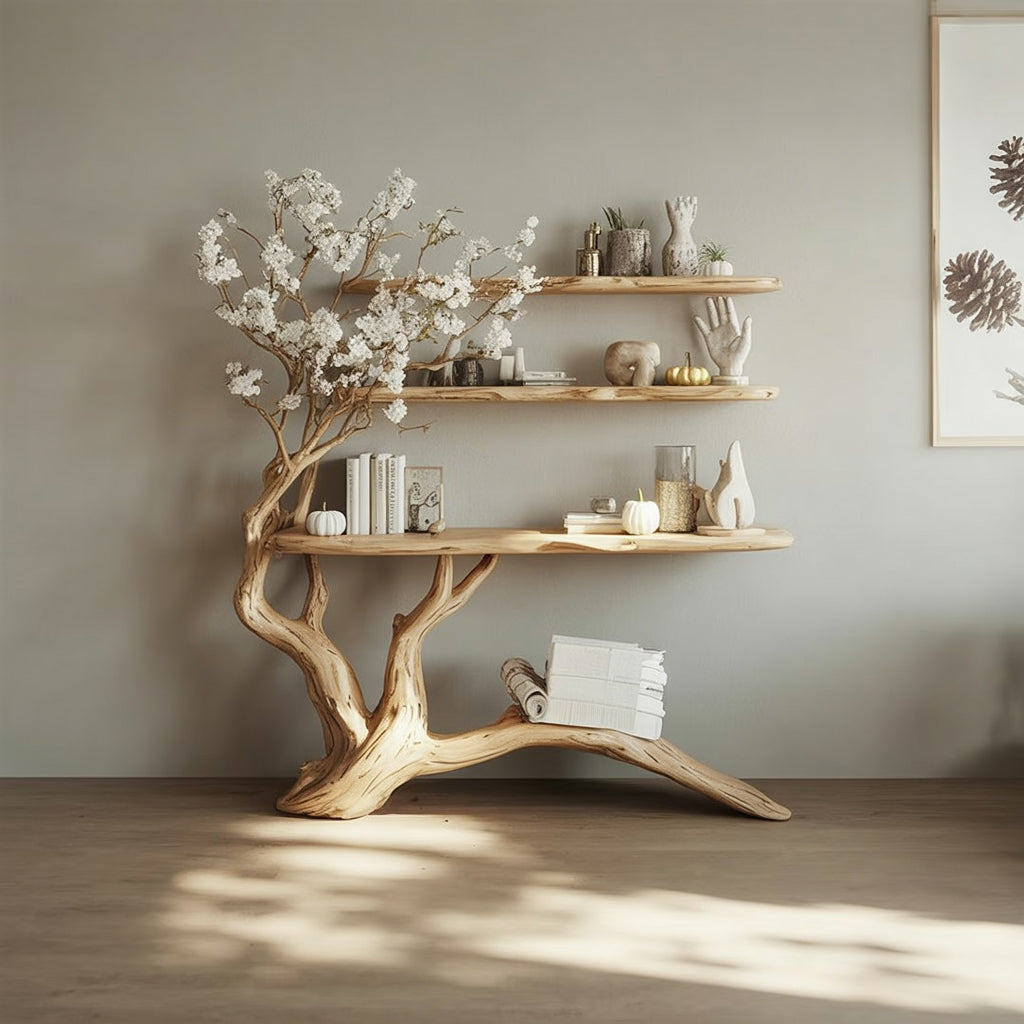 Houten Console Tafel & Kaptafel voor Woonkamer – Farmhouse Stijl